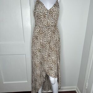 Elegant Leopard Print Wrap Dress